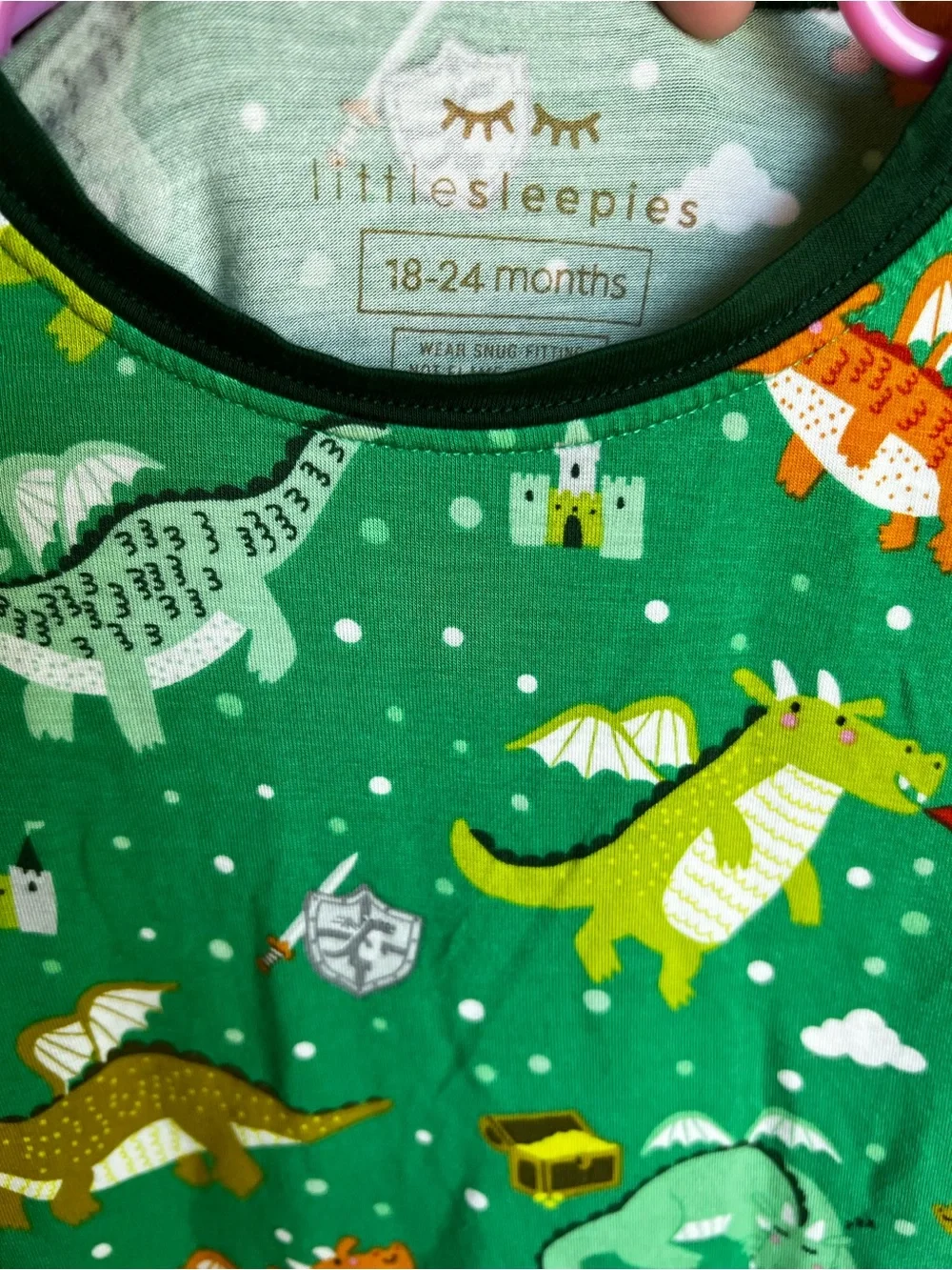 Little Sleepies Dragon Dreamland Long Sleeve Pajama Set 18-24M VGUC